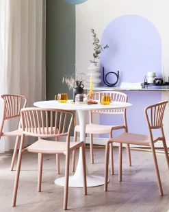Sæt af 4 havestole GELA Pastellrosa