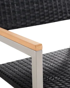 Sæt af 6 havestole GROSSETO PE-rattan Sort