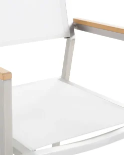 Sæt af 4 havestole GROSSETO Rustfrit stål Hvid