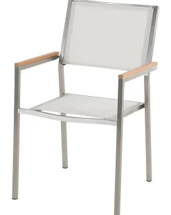 Sæt af 4 havestole GROSSETO Rustfrit stål Hvid