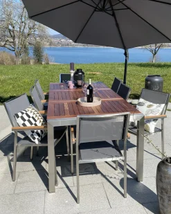 Sæt af 6 havestole GROSSETO Rustfrit stål Grå