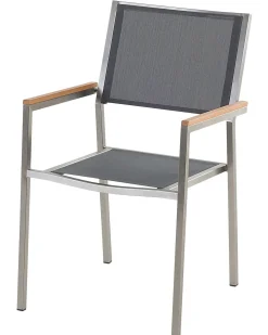 Sæt af 6 havestole GROSSETO Rustfrit stål Grå