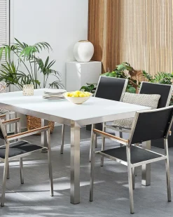 Sæt af 6 havestole GROSSETO Rustfrit stål Sort