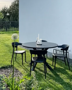 Sæt af 4 havestole GUBBIO Sort