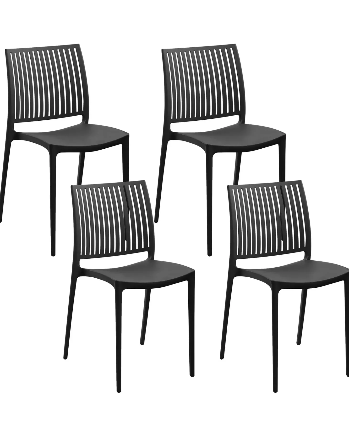Sæt af 4 havestole ILLUMANI Sort