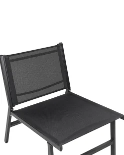 Sæt af 2 havestole MARCEDDI med fodskammel Metal Sort