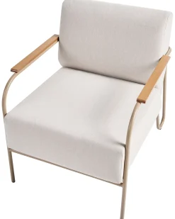 Sæt af 2 havestole NIMIS med fodskammel Lys Beige