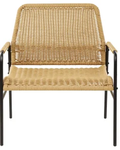 Sæt af 2 havestole PRASIMO PE-rattan Naturlig