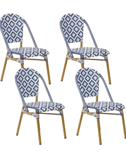 Sæt af 4 havestole RIFREDDO PE-rattan Blå