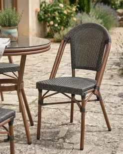 Sæt af 4 havestole RIFREDDO PE-rattan Grå
