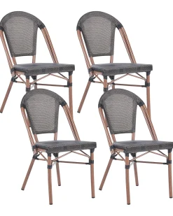 Sæt af 4 havestole RIFREDDO PE-rattan Grå