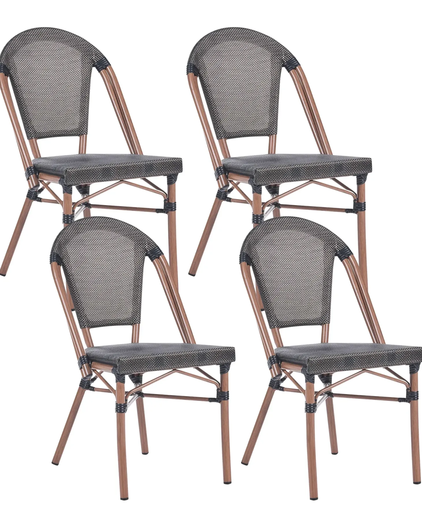 Sæt af 4 havestole RIFREDDO PE-rattan Grå
