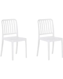 Sæt af 2 havestole SERSALE Syntetisk materiale Hvid