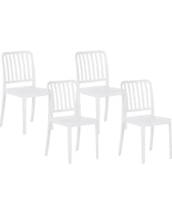 Sæt af 4 havestole SERSALE Syntetisk materiale Hvid