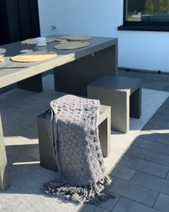 Sæt af 2 havestole TARANTO Beton Grå