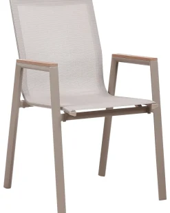 Sæt af 4 havestole TIANO Metal Brungrå