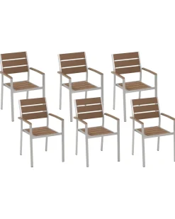 Sæt af 6 havestole VERNIO Brun