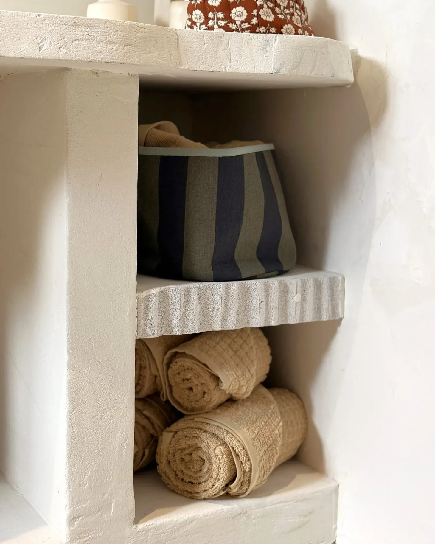 Sæt af 9 håndklæder ATAI Bomuld Sand Beige