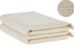 Sæt af 2 håndklæder ATIU Bomuldsfrotté Beige