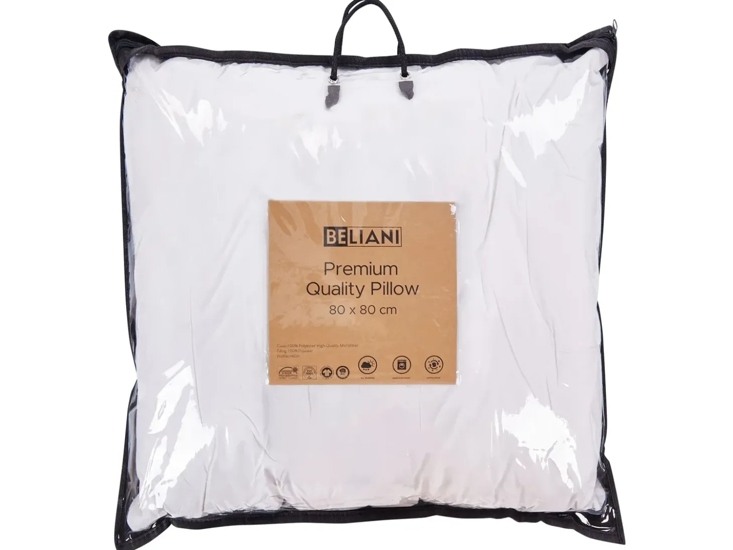 Sæt af 2 hovedpuder PELISTER Høj Microfiber 80 x 80 cm Hvid