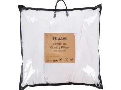 Sæt af 2 hovedpuder PELISTER Lav Microfiber 80 x 80 cm Hvid