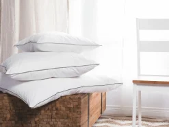 Sæt af 2 hovedpuder PELISTER Lav Microfiber 80 x 80 cm Hvid