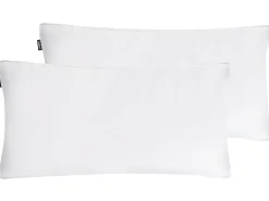 Sæt af 2 hovedpuder VIHREN Lav Andefjer og andedun 40 x 80 cm Hvid