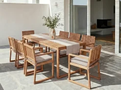 Sæt af 8 hynder til havestol SASSARI PREMIUM 46 x 46 cm Brungrå