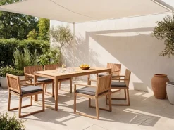Sæt af 8 hynder til havestol SASSARI PREMIUM 46 x 46 cm Grå melange