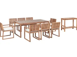 Sæt af 8 hynder til havestol SASSARI PREMIUM 46 x 46 cm Cremehvid