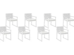 Sæt af 8 hynder til havestol SASSARI PREMIUM 46 x 46 cm Cremehvid