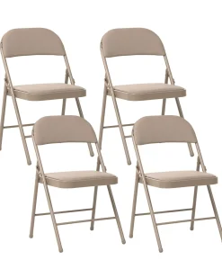 Sæt af 4 klapstole SHASTA Metal Beige