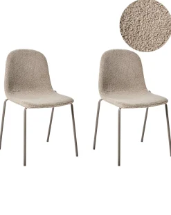 Sæt af 2 konferencestole LOMA Boucle Brungrå