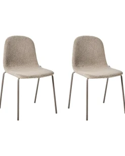 Sæt af 2 konferencestole LOMA Boucle Brungrå