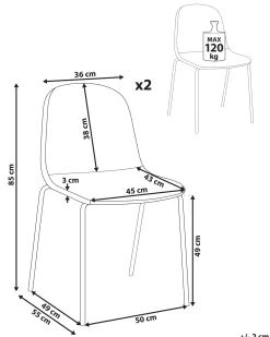 Sæt af 2 konferencestole LOMA Boucle Brungrå