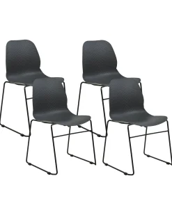 Sæt af 4 konferencestole PANORA Mørkegrå