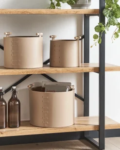 Sæt af 3 kurve ARAM Kunstlæder Beige