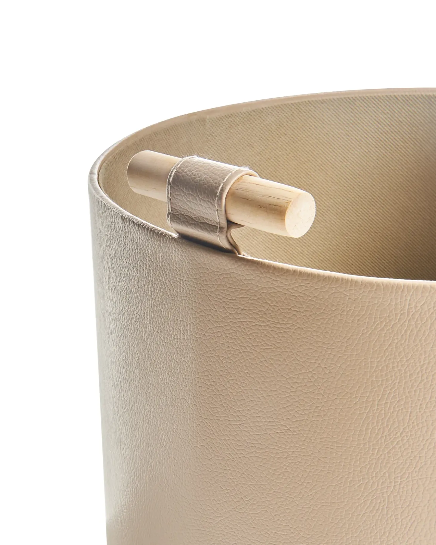 Sæt af 3 kurve ARAM Kunstlæder Beige