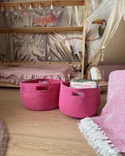 Sæt af 2 kurve CHINIOT Bomuld Fuchsia