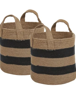 Sæt af 2 kurve GEREDE Jute Naturlig