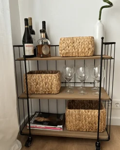 Sæt af 3 kurve HANOI Flet Naturlig