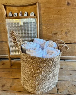 Sæt af 2 kurve KAELLA Jute Sand Beige