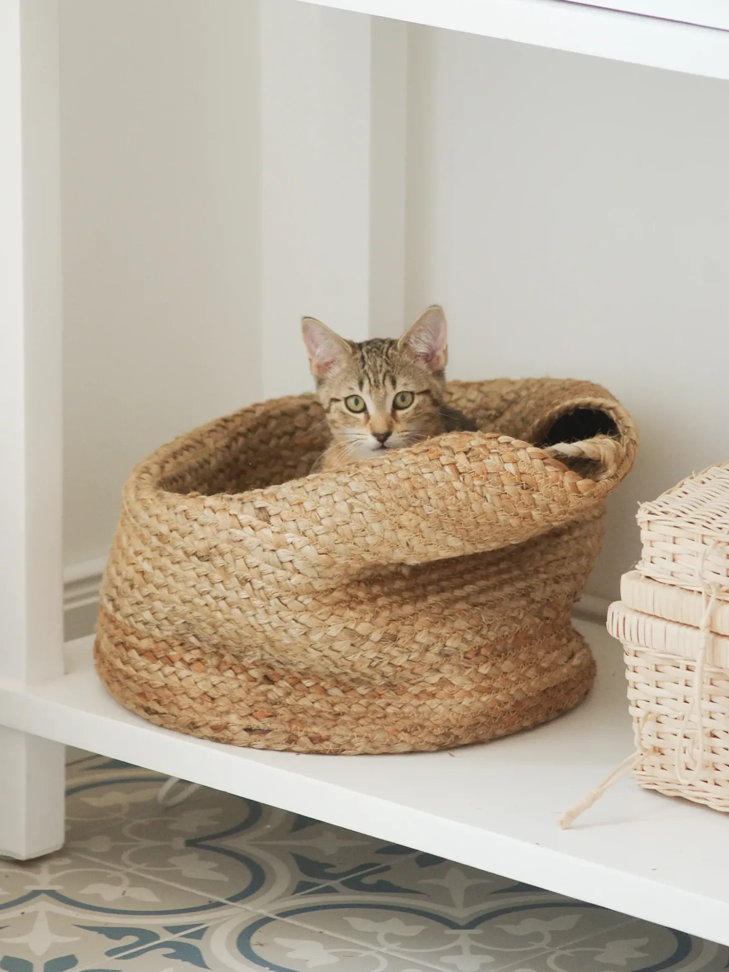 Sæt af 2 kurve KAELLA Jute Sand Beige
