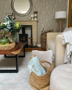Sæt af 2 kurve KAELLA Jute Sand Beige