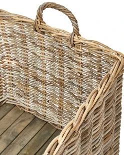 Sæt af 2 kurve KITIM med hjul Rattan Naturlig