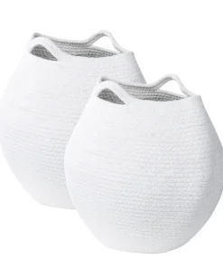 Sæt af 2 kurve PANJGUR Bomuld Hvid