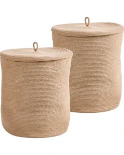Sæt af 2 kurve SILOPI Bomuld Beige