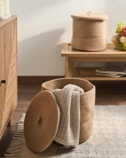 Sæt af 2 kurve SILOPI Bomuld Beige