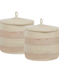 Sæt af 2 kurve SILOPI Bomuld Lys Beige