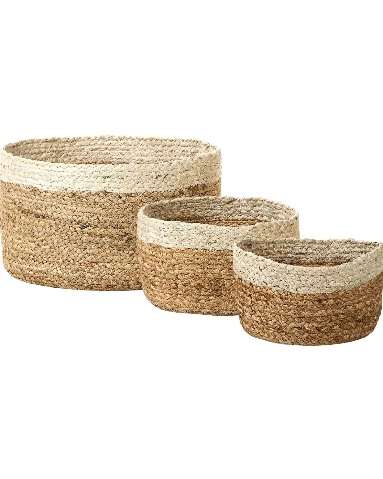 Sæt af 3 kurve TAJORI Jute Naturlig